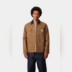 Carhartt Michigan Chore Coat Winter Jacket Lined Size M Hamilton Brown Tobacco